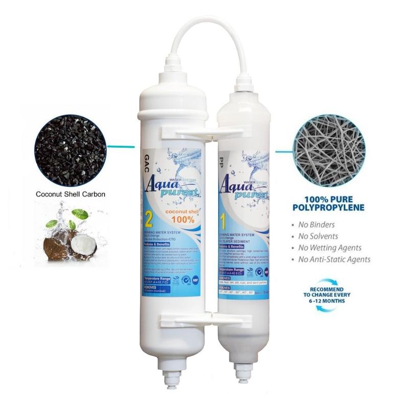 فیلتر یخچال ساید بای ساید آکوا پیورست مدل GAC-PP 2500G مجموعه 2 عددی