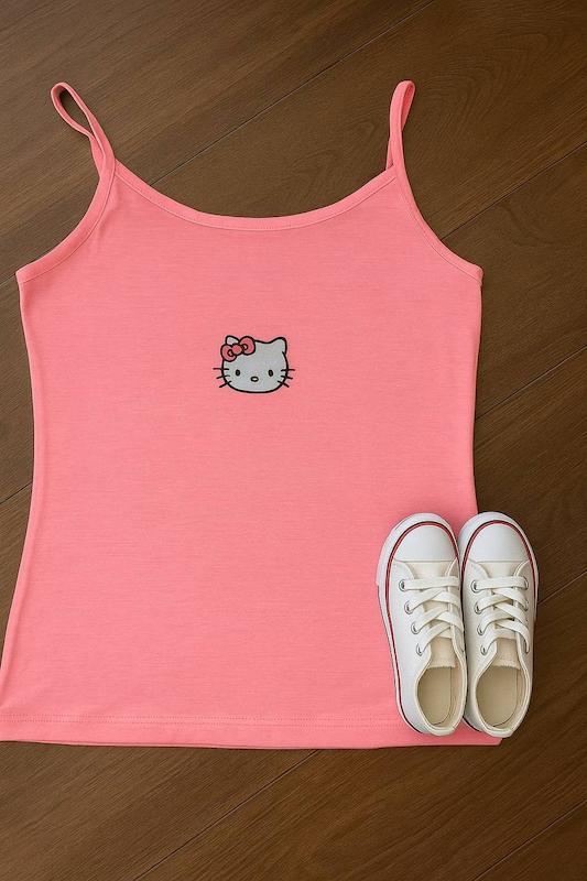 تاپ دخترانه کیتی گلبهی فری سایز 