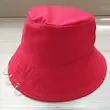 کلاه باکت کتان دخترانه پسرانه قرمز پیرسینگ دار 