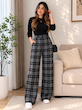 شلوار چهارخونه زنانه نخی 