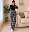 شلوار چهارخونه زنانه نخی 