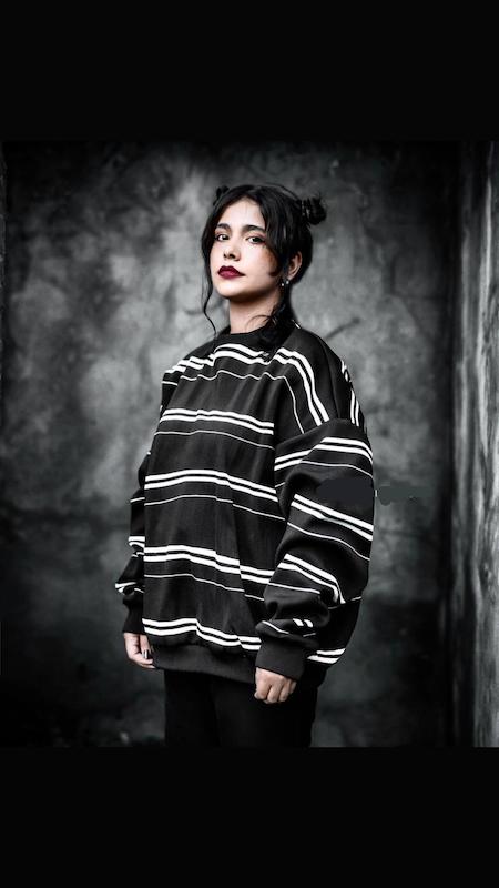 بلوز دورس مشکی راه راه پینترستی یونیسکس