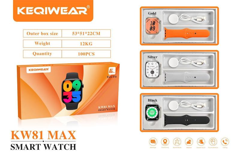 ساعت هوشمند KEQIWEAR مدل KW81 MAX با نمایشگر سوپر آمولد