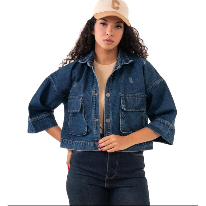 کت کراپ جین آبی  تیره1877