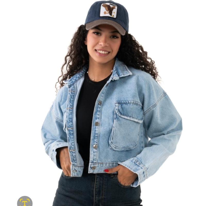 کت کراپ جین آبی یخی1321