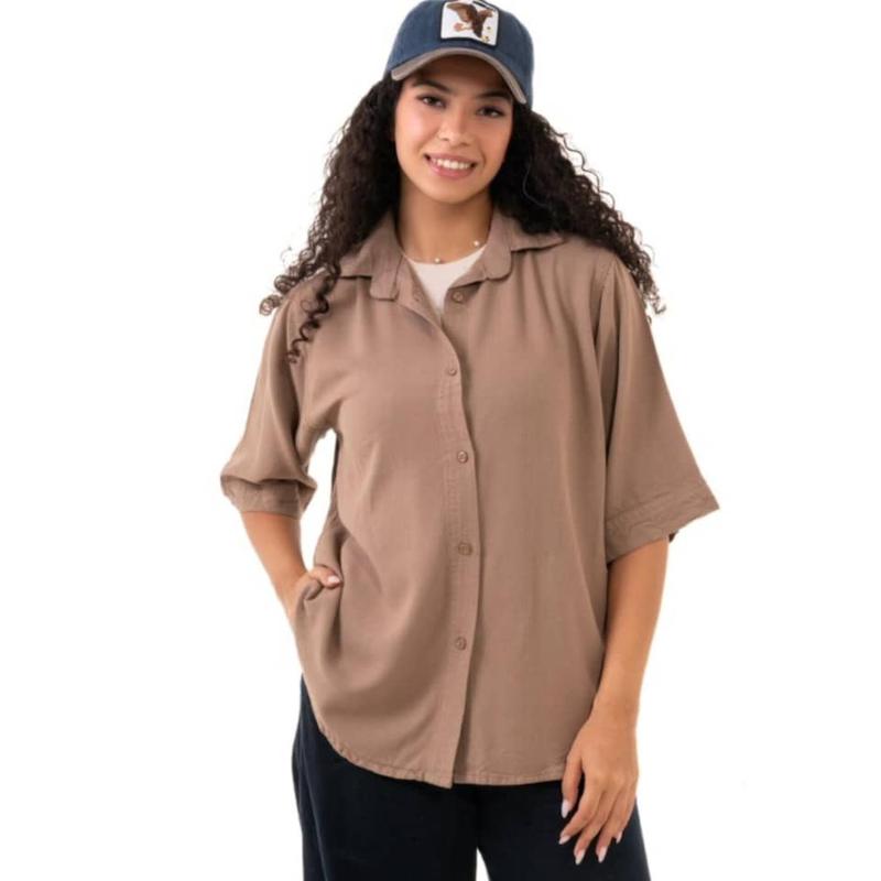 شومیز   آستین سه ربع  لنین موکا10301050