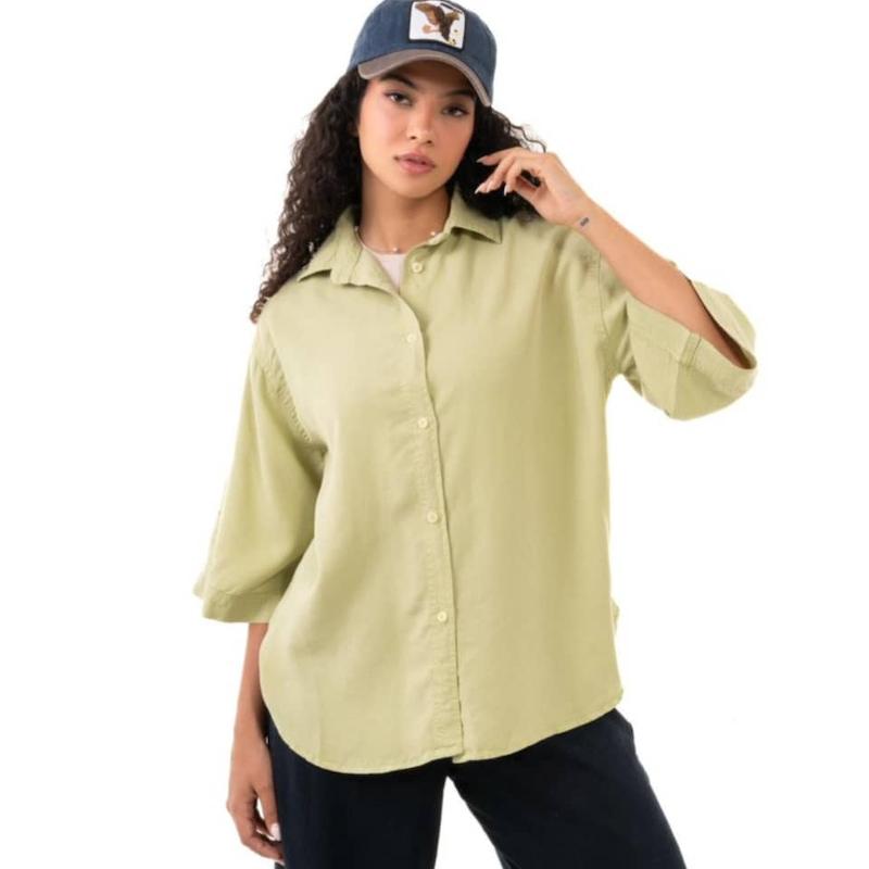 شومیز آستین سه ربع  Silkماچا1070152