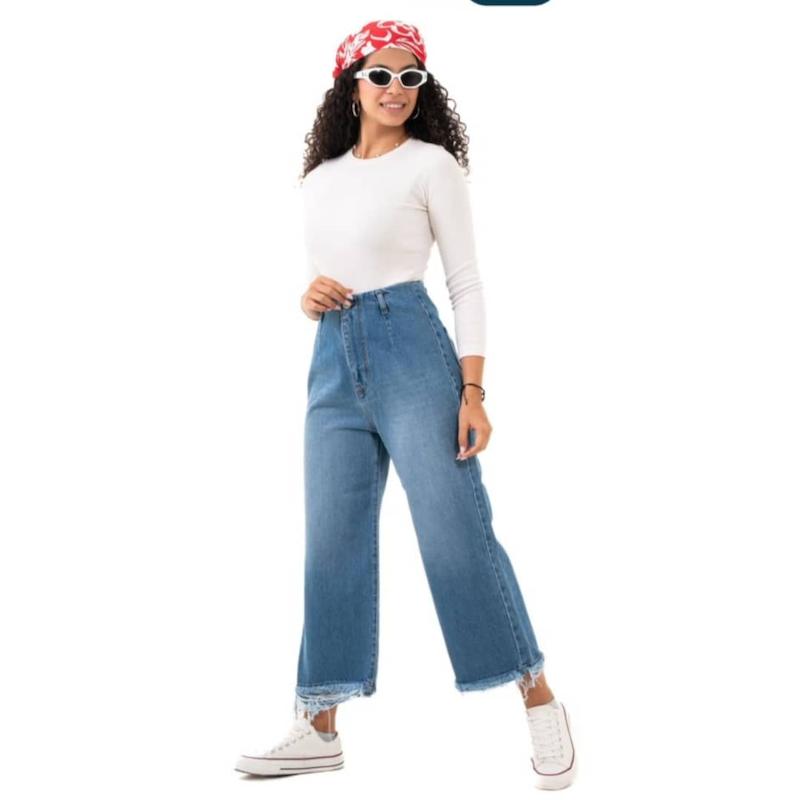 شلوار واید لگ آبی دریایی 11895