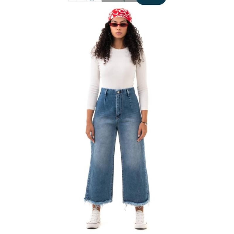 شلوار واید لگ آبی تینت  روشن11892