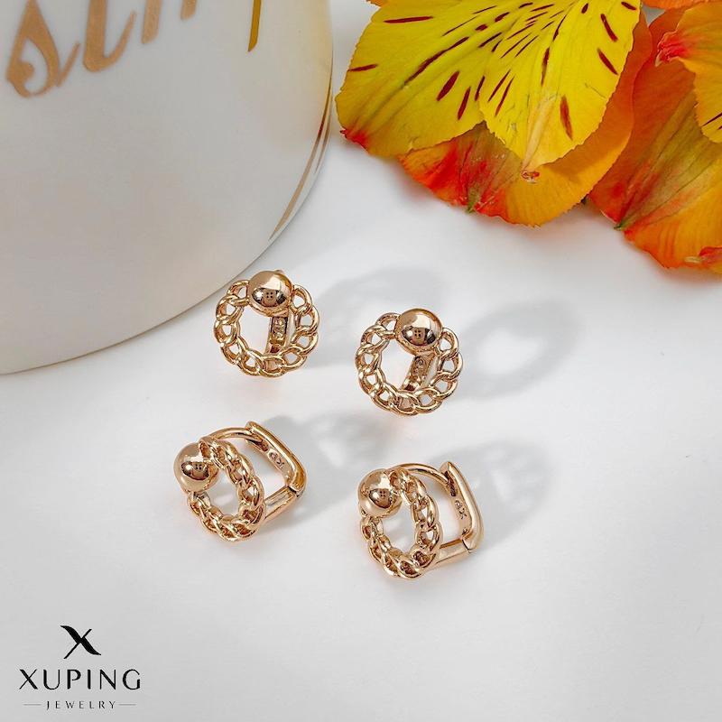 گوشواره کارتیر و توپ طلایی بدلیجات ژوپینگ