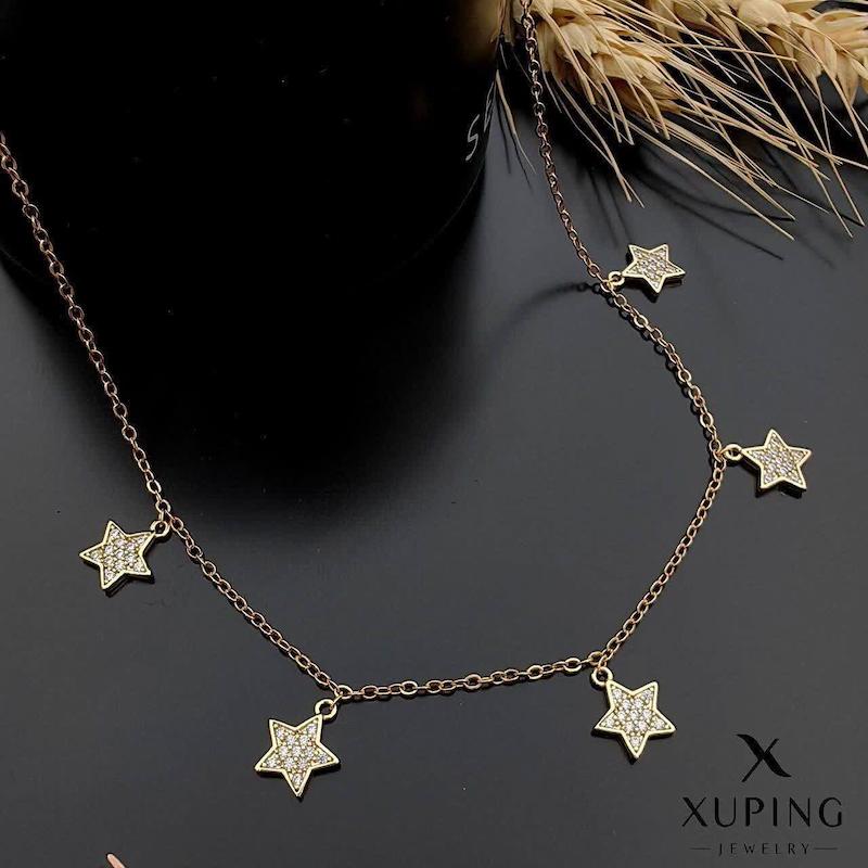 پلاک و زنجیر طرح ستاره نگین دار بدلیجات ژوپینگ