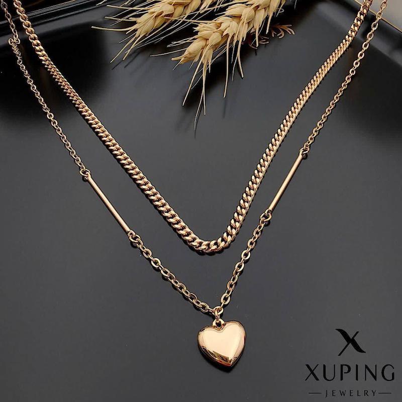 پلاک و زنجیر آویز قلب بدلیجات ژوپینگ