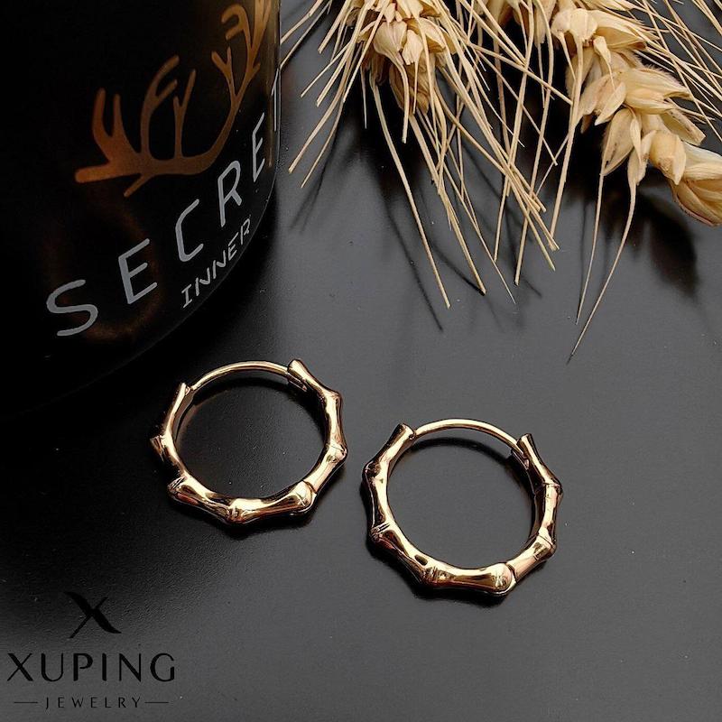 گوشواره حلقه طرح بامبو بدلیجات ژوپینگ