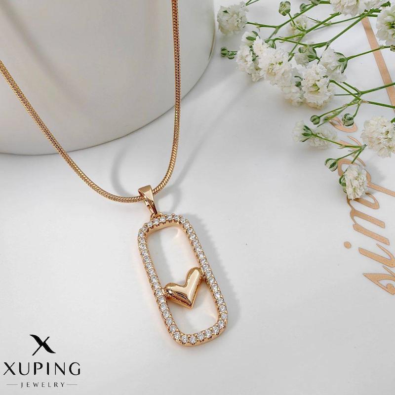 پلاک مستطیل نگین و قلب بدلیجات ژوپینگ