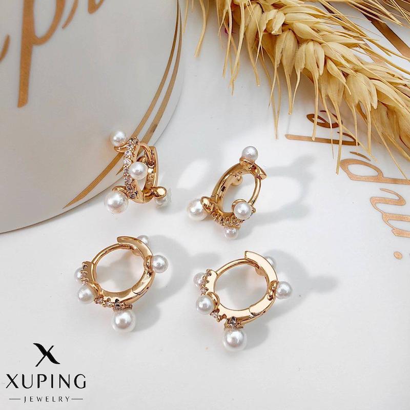 گوشواره مرواریدی نگین دار بدلیجات ژوپینگ