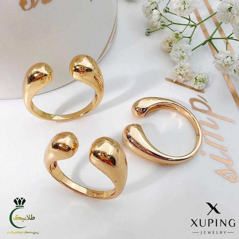نمای 3 عددی انگشتر طرح شاخ بزرگ بدلیجات ژوپینگ طلانیک