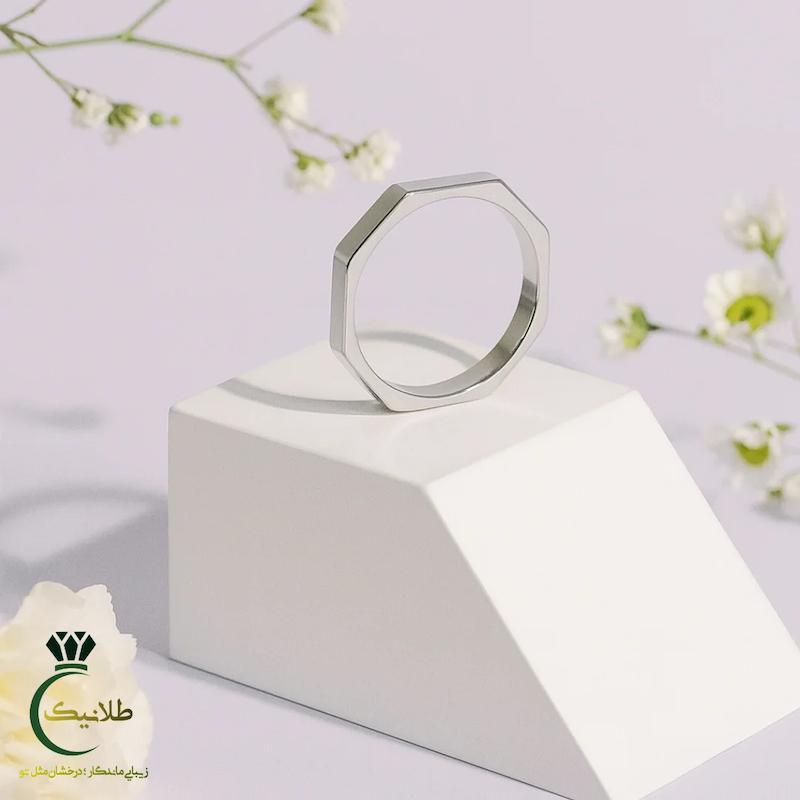 انگشتر نقره ای چندوجهی لوکس ساده زنانه بدلیجات ژوپینگ