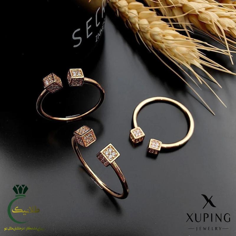 انگشتر نگین مکعبی دو شاخ زنانه برای خرید بدلیجات ضدحساسیت ژوپینگ