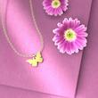 پلاک طلا 18 عیار زنانه مدل پروانه کد R629