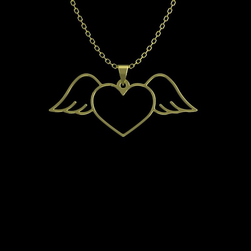 گردنبند طلا 18 عیار زنانه مدل قلب کد R617