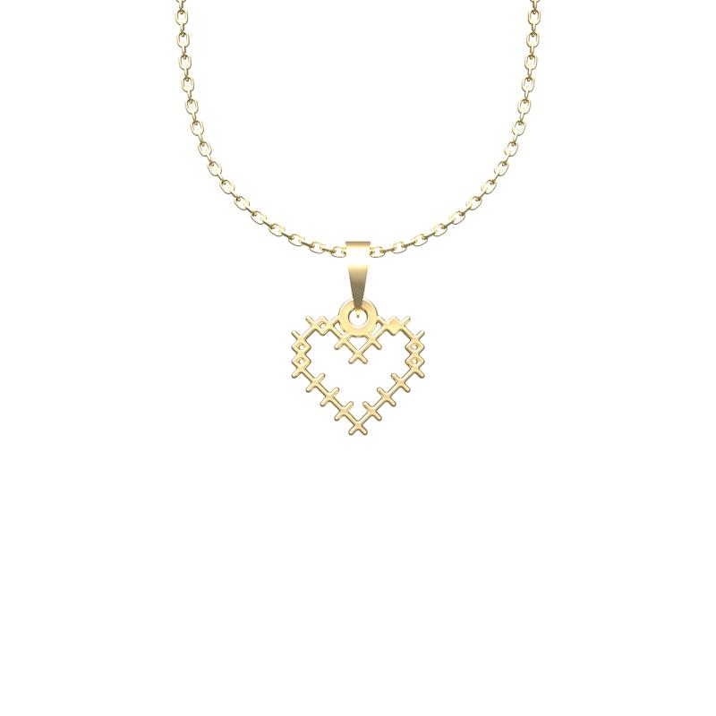 پلاک طلا 18 عیار زنانه مدل 33 قلب کد R106