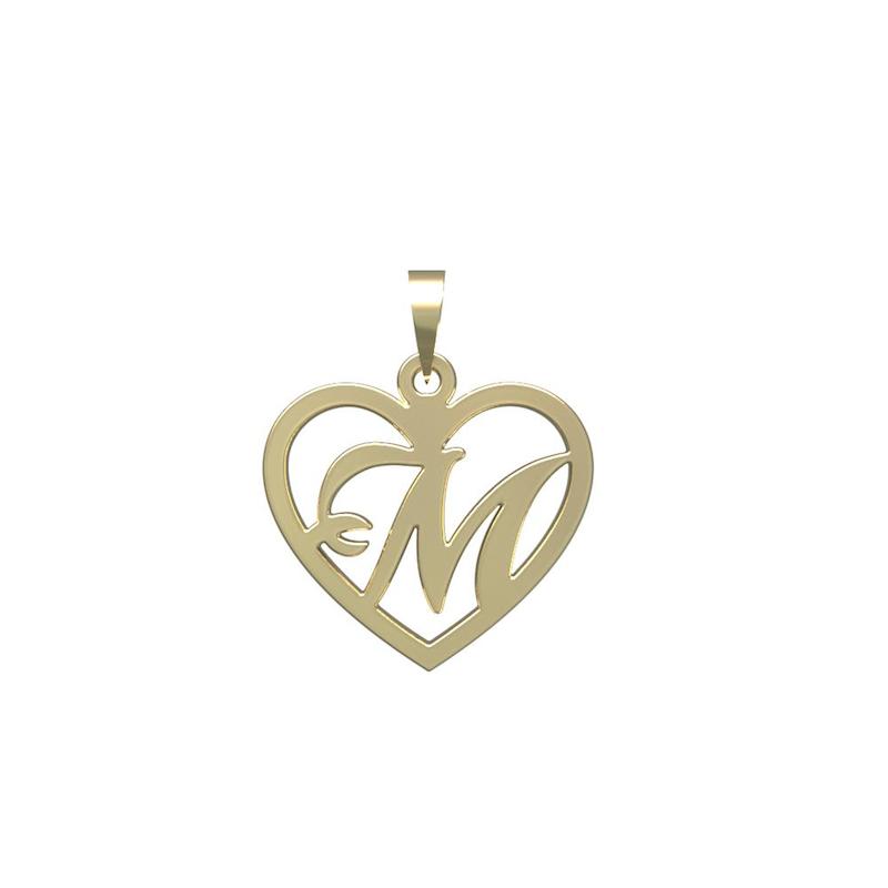 پلاک طلا 18 عیار زنانه مدل حرف M کد R139