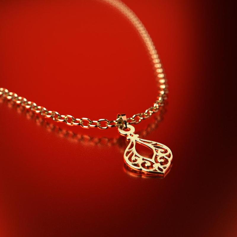 پلاک طلا 18 عیار زنانه مدل اسلیمی کد R273