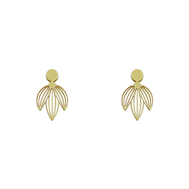 گوشواره طلا 18 عیار زنانه مدل گل کد R445