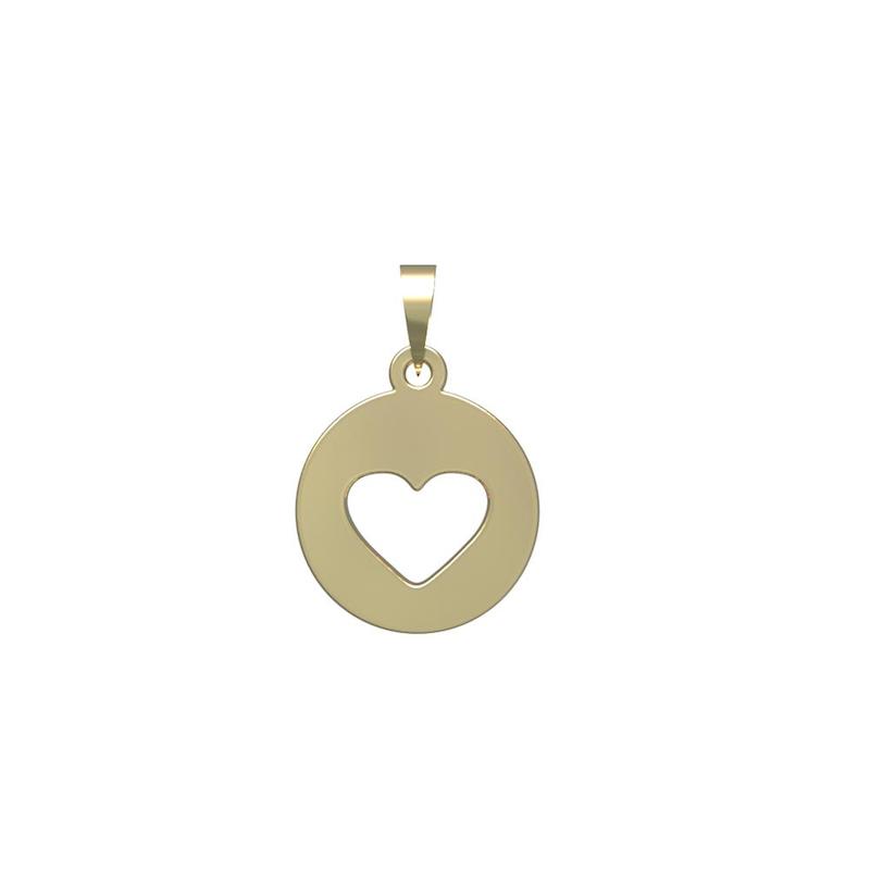 پلاک طلا 18 عیار زنانه مدل قلب کد R450