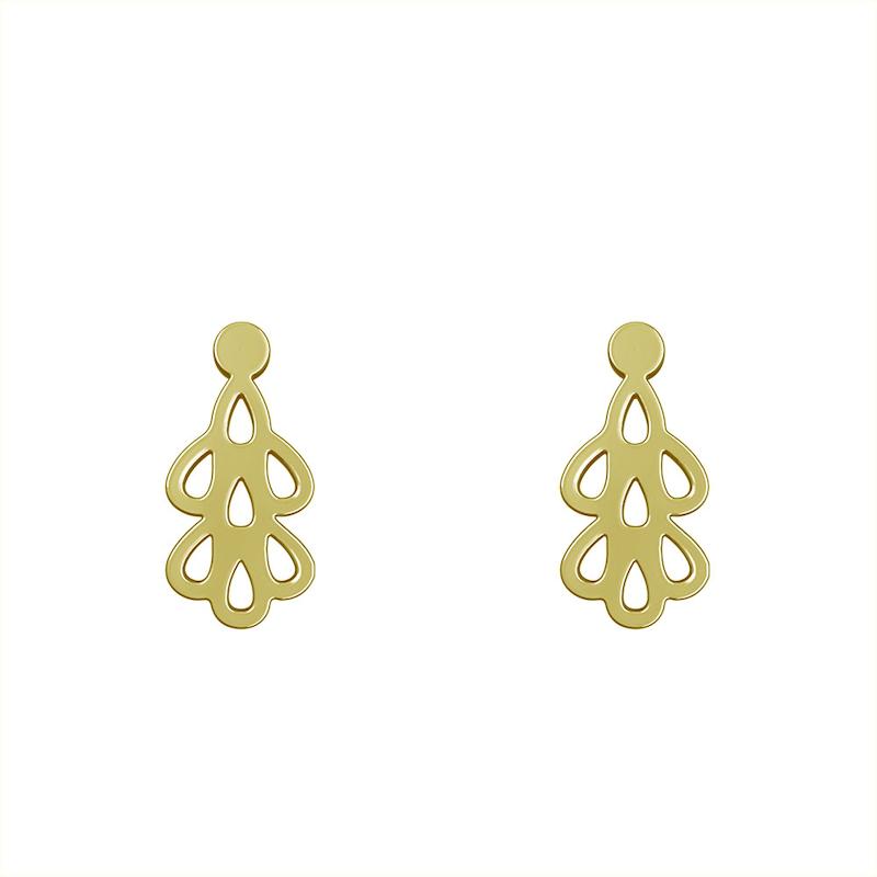 گوشواره طلا 18 عیار زنانه مدل هندسی کد R455
