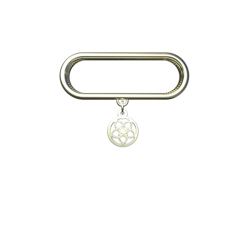 آویز ساعت طلا 18 عیار زنانه مدل دایره و گل کد R439