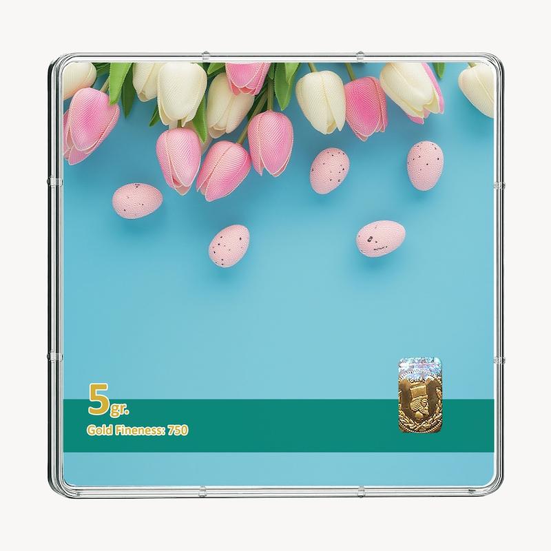 شمش طلا 18 عیار طلاشاپ مدل گل کد BRF10022