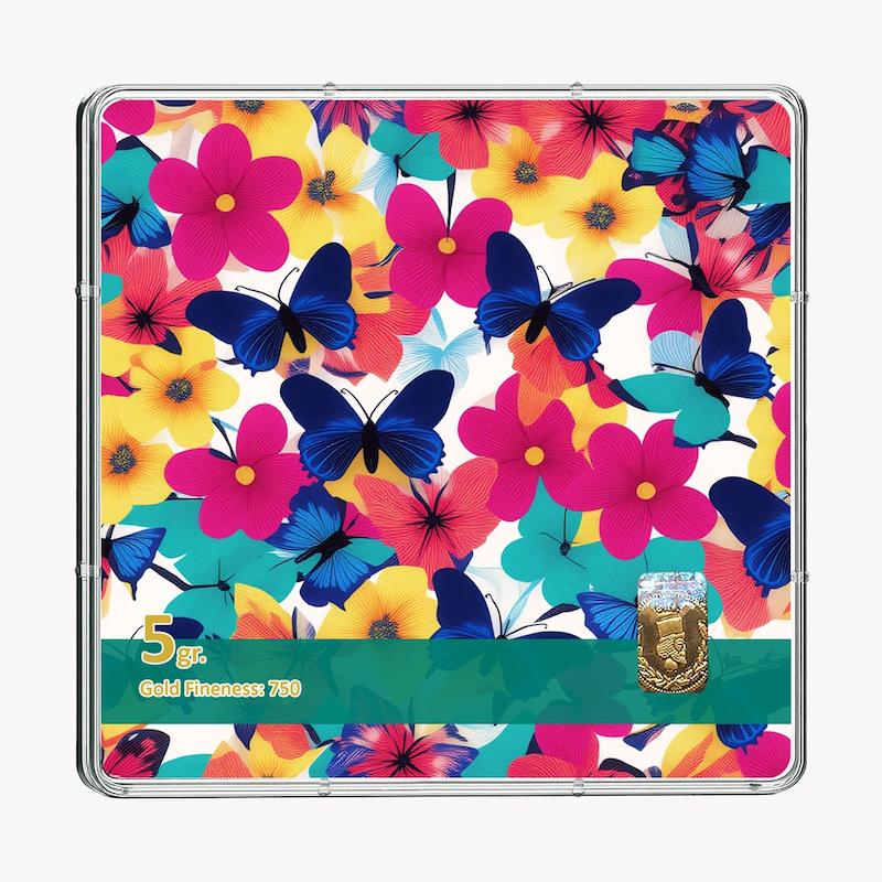 شمش طلا 18 عیار طلاشاپ مدل پروانه کد BRF10023