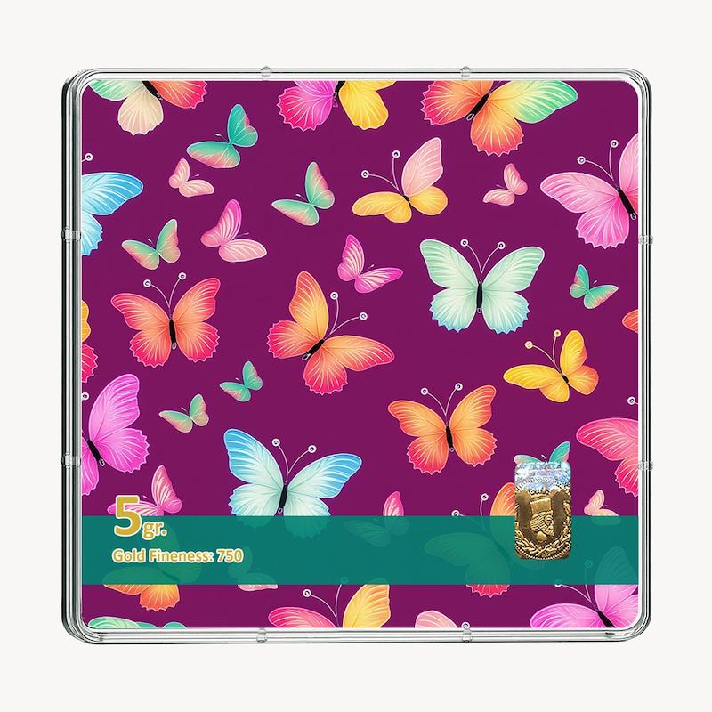 شمش طلا 18 عیار طلاشاپ مدل پروانه کد BRF10024