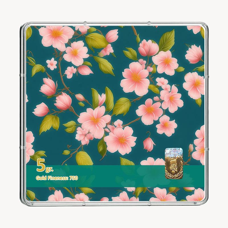 شمش طلا 18 عیار طلاشاپ مدل گل کد BRF10025