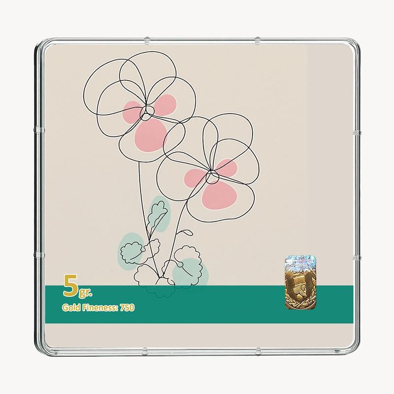 شمش طلا 18 عیار طلاشاپ مدل گل کد BRF10029