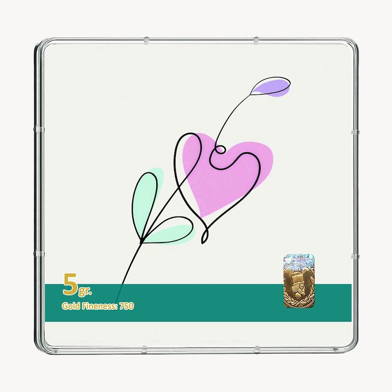 شمش طلا 18 عیار طلاشاپ مدل گل کد BRF10033