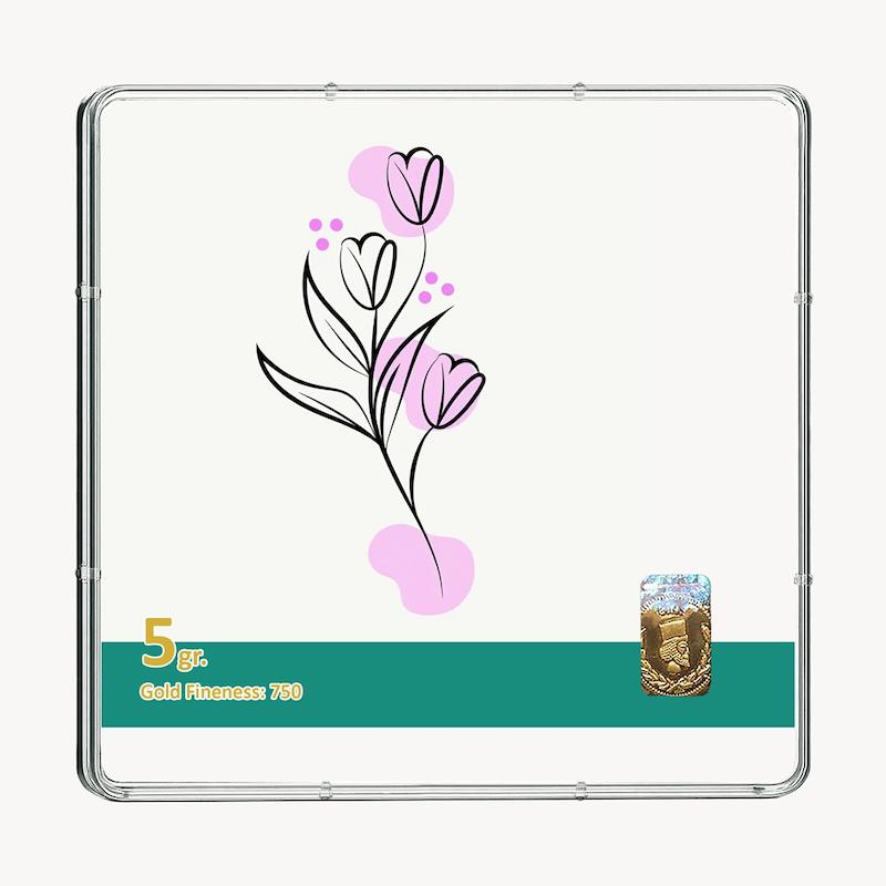 شمش طلا 18 عیار طلاشاپ مدل گل کد BRF10034