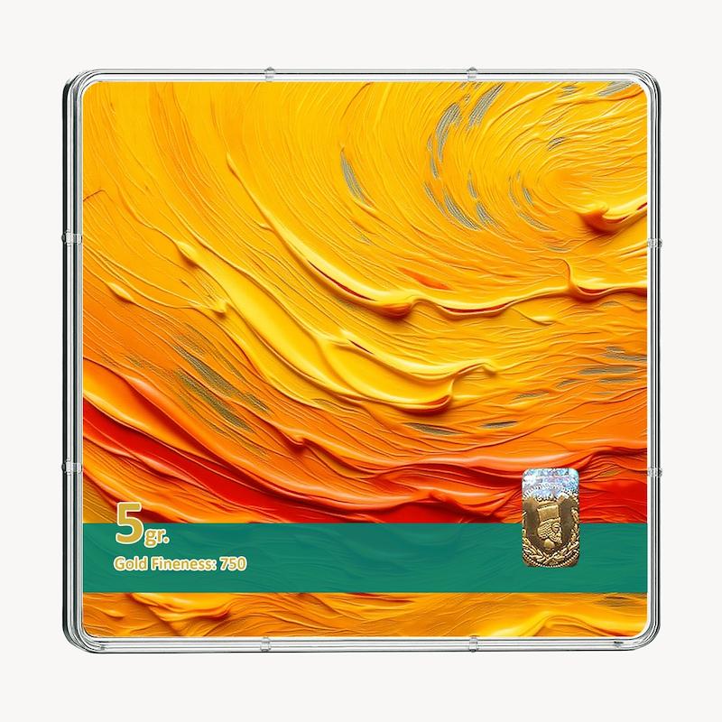 شمش طلا 18 عیار طلاشاپ مدل رنگی کد BRF10038