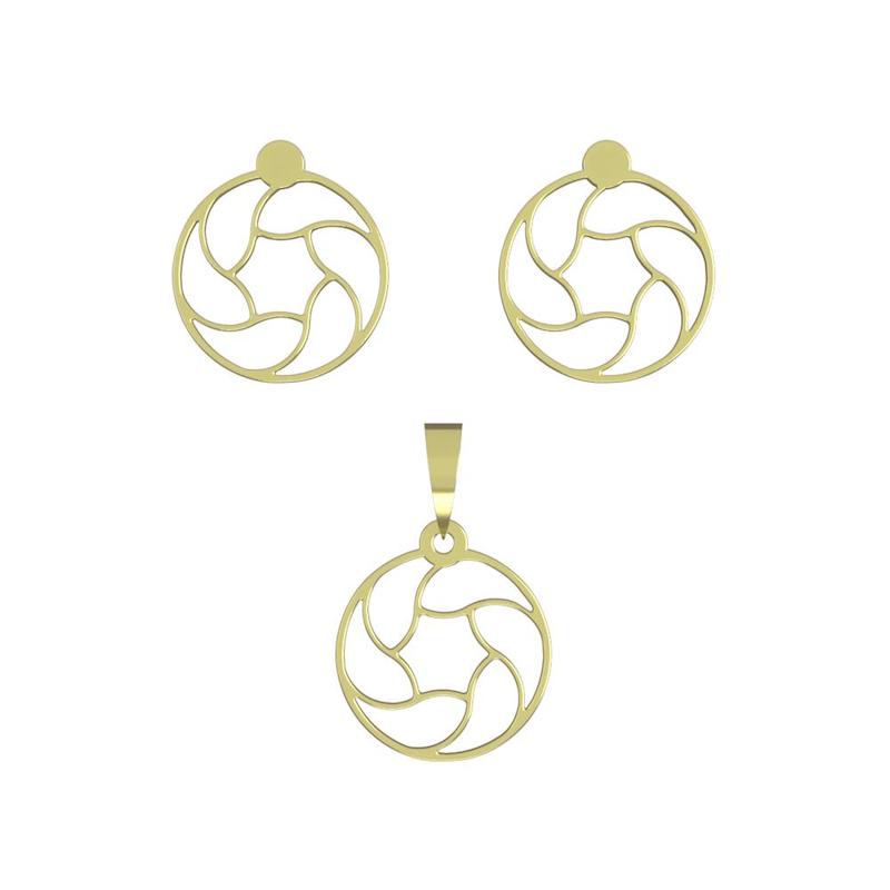 نیم ست طلا 18 عیار زنانه مدل دایره کد R275