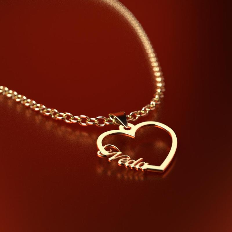 گردنبند طلا 18 عیار زنانه مدل اسم ندا neda کد R284