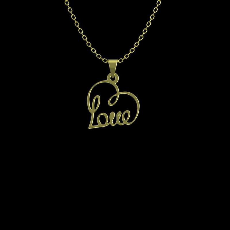 پلاک طلا 18 عیار زنانه مدل LOVE کد R070