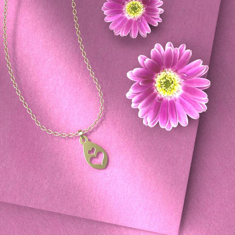 گردنبند طلا 18 عیار زنانه مدل قلب کد R192