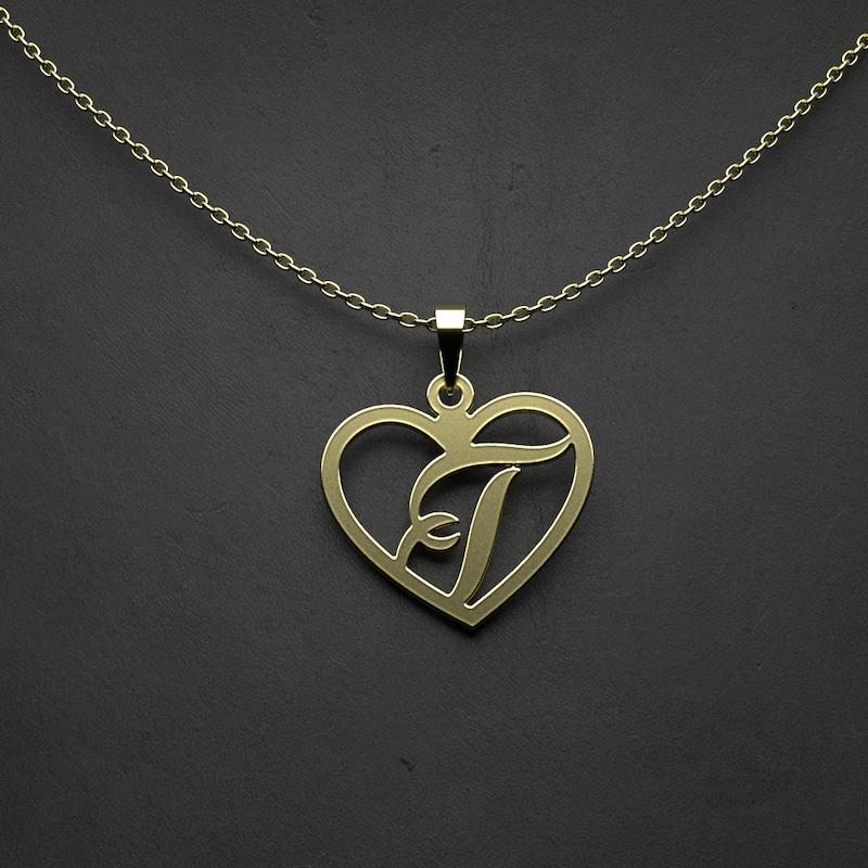 پلاک طلا 18 عیار زنانه مدل حرف t کد R338