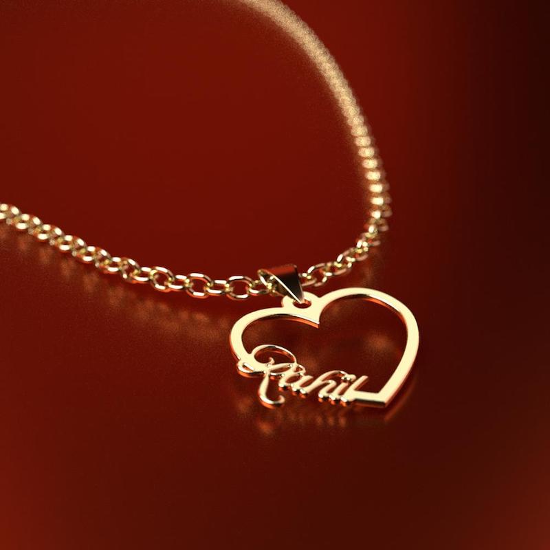 گردنبند طلا 18 عیار زنانه مدل اسم راحیل rahil کد R282