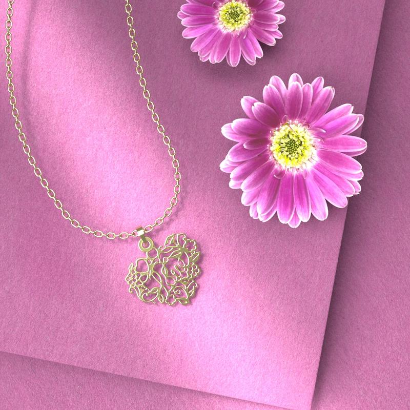 گردنبند طلا 18 عیار زنانه مدل قلب کد R375