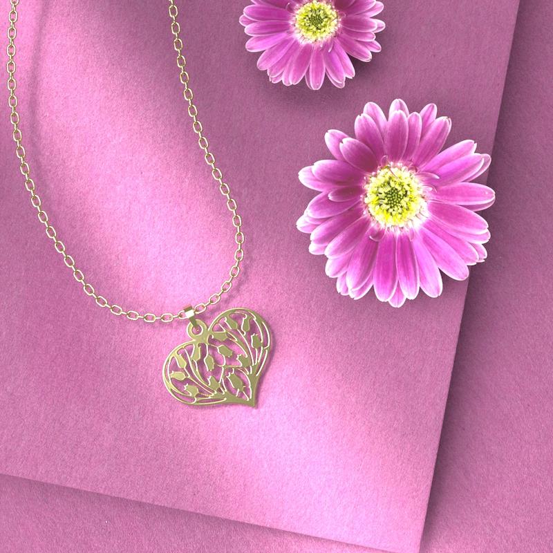 گردنبند طلا 18 عیار زنانه مدل قلب کد R205