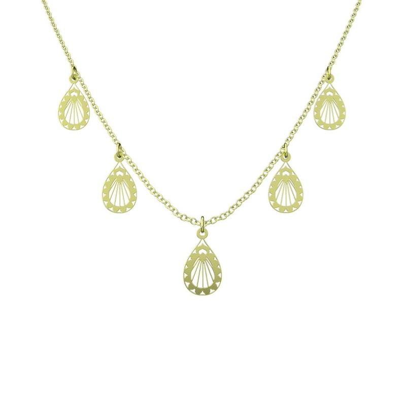 گردنبند طلا 18 عیار زنانه مدل اشک کد R460