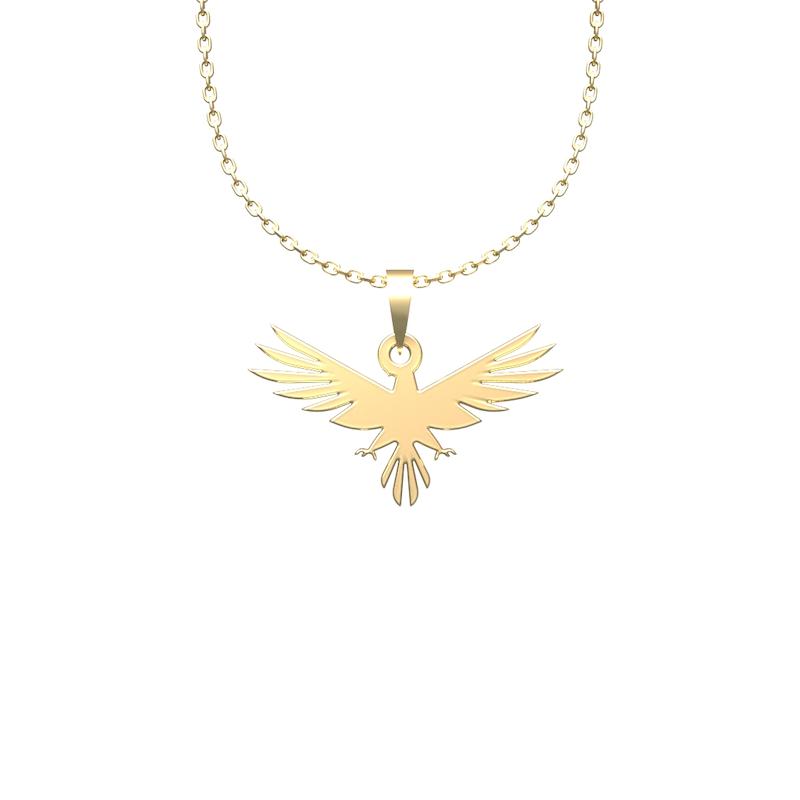 پلاک طلا 18 عیار زنانه مدل عقاب کد R343