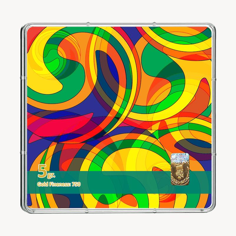 شمش طلا 18 عیار طلاشاپ مدل رنگارنگ کد BRF10001